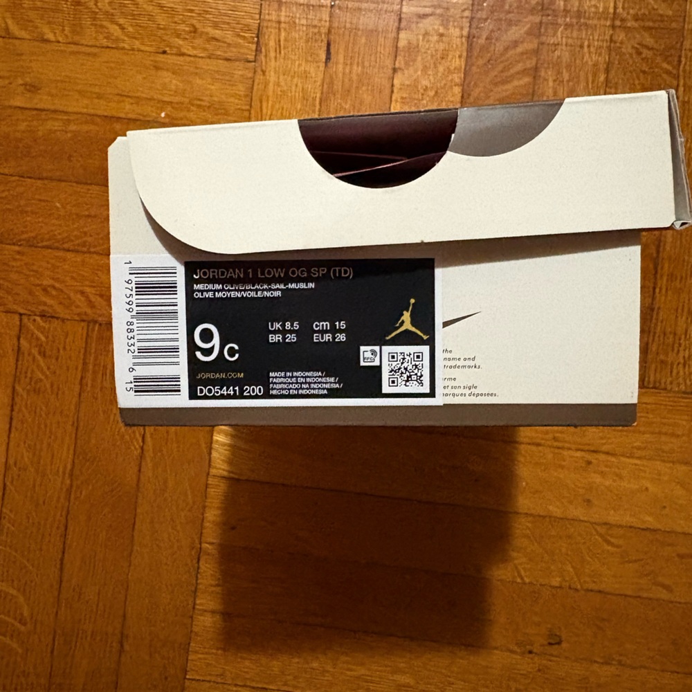 Nike Jordan 1 Low OG toddlers Travis Scott medium olive